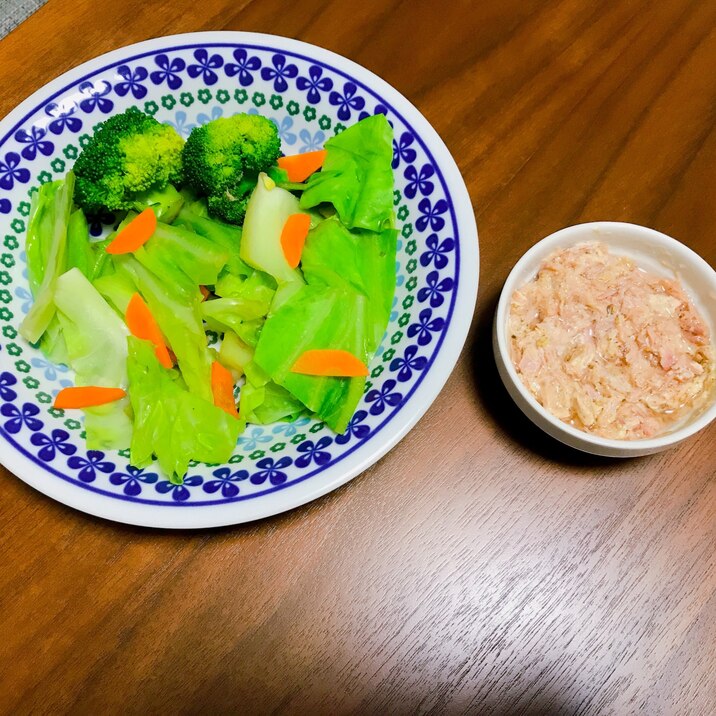 レンジで温野菜＋ツナディップ